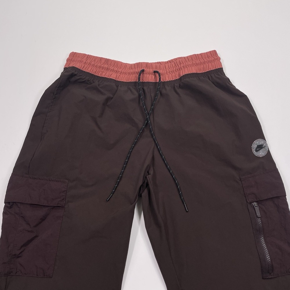 Nike Windbreaker Cargo Pants Women's Medium 30x28 Maroon Track Athletic Adjust